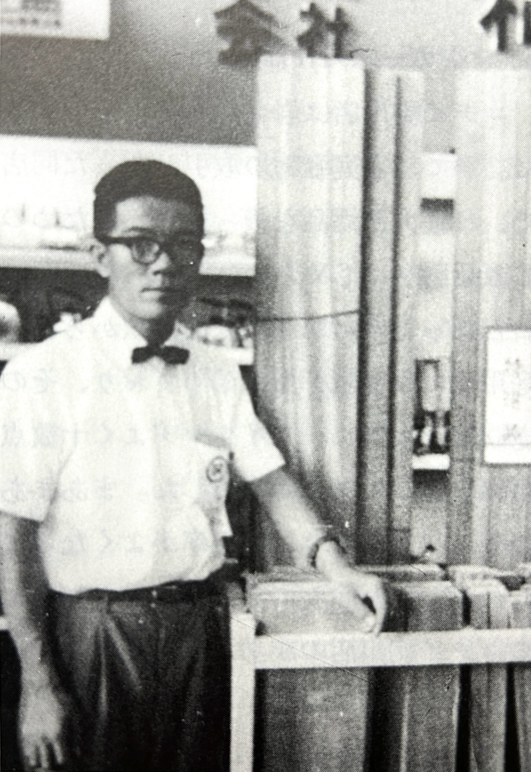 ラワン材展示と和気博史氏